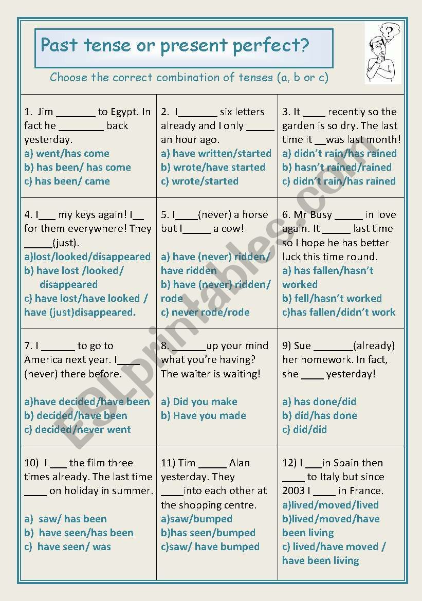 Past or present perfect? worksheet