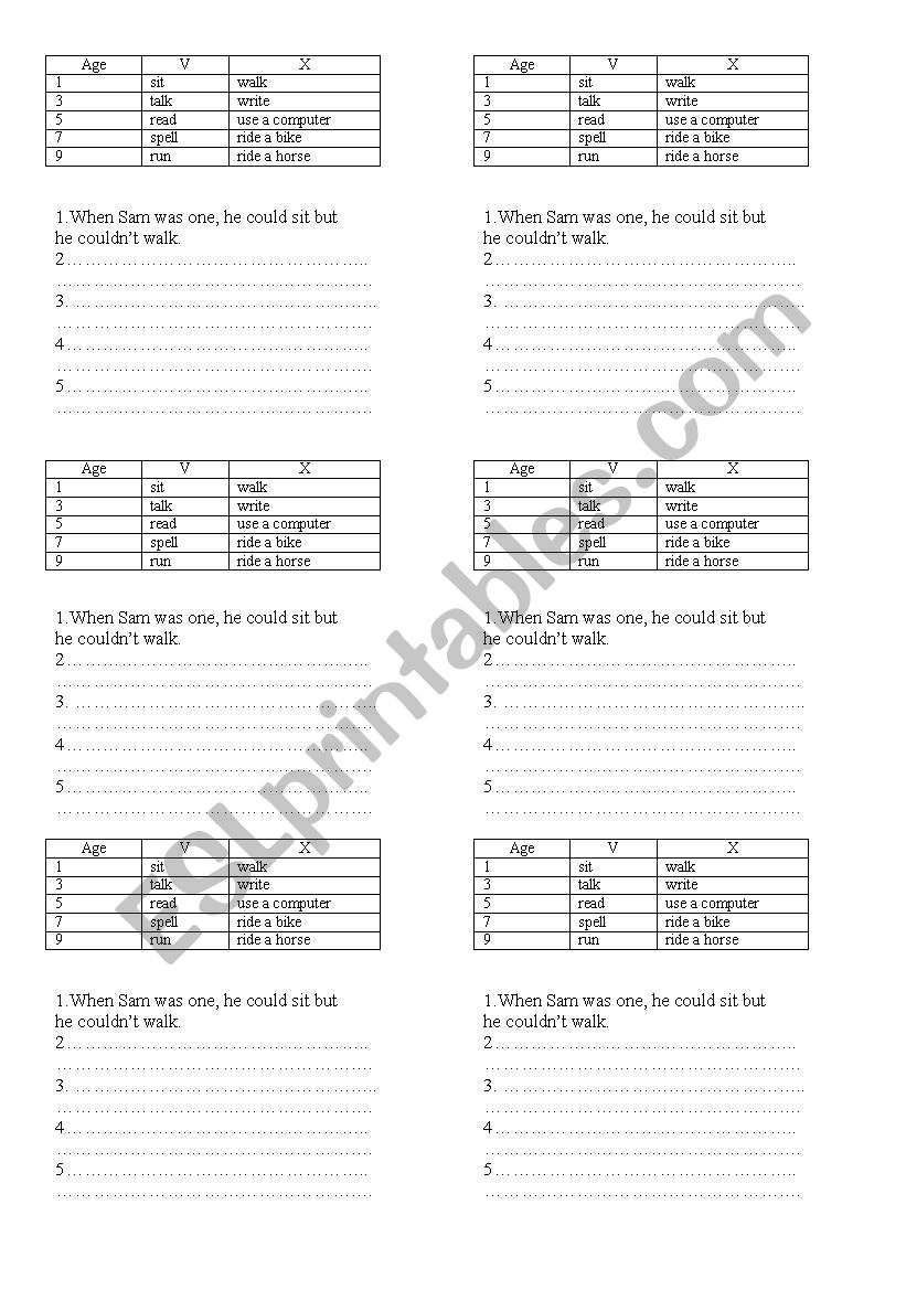 could couldnt worksheet