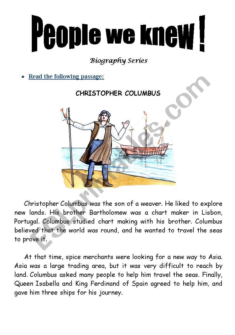 People We Knew (Christopher Columbus)