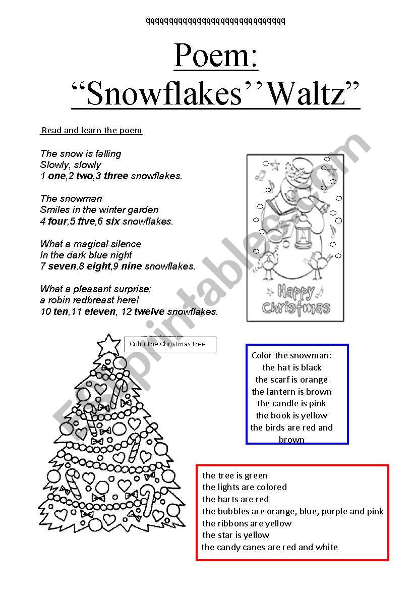 poem and other activities worksheet