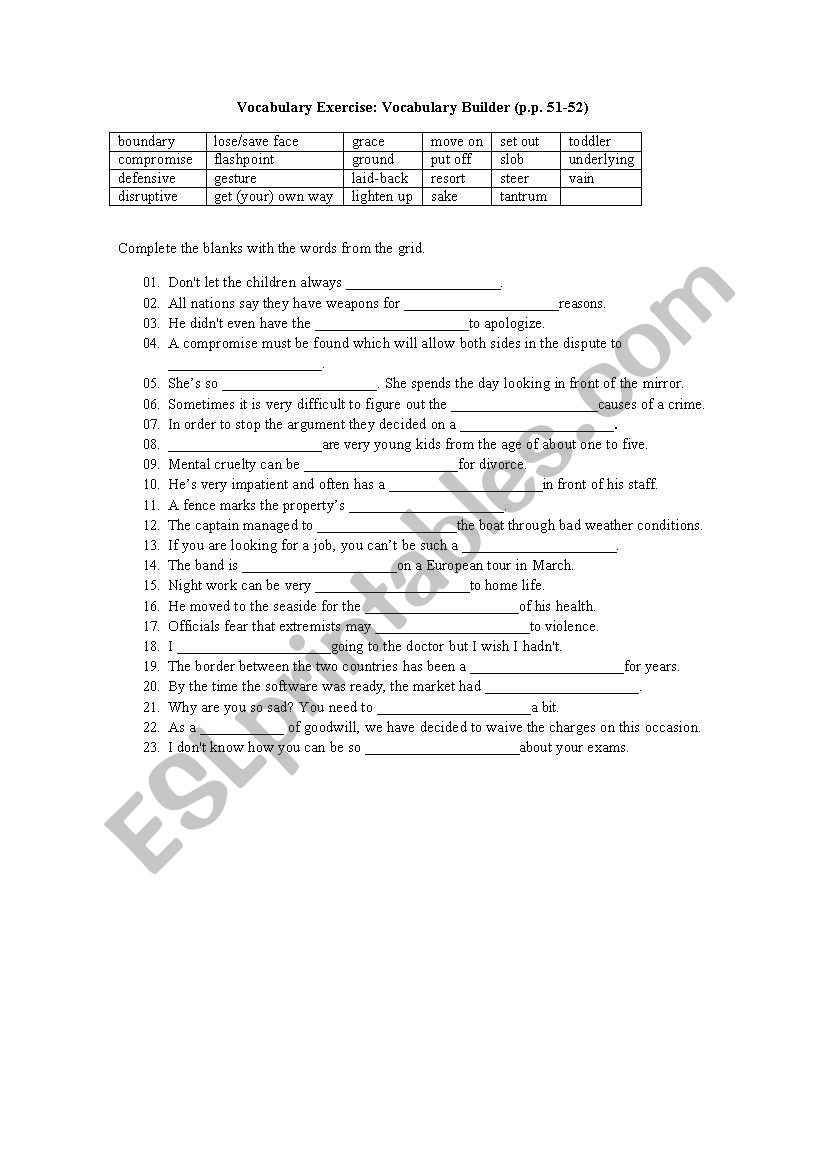 working life worksheet