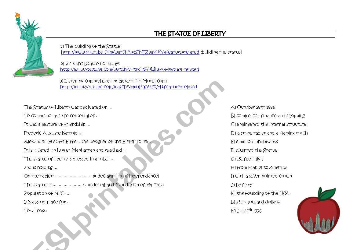 The Statue of Liberty worksheet