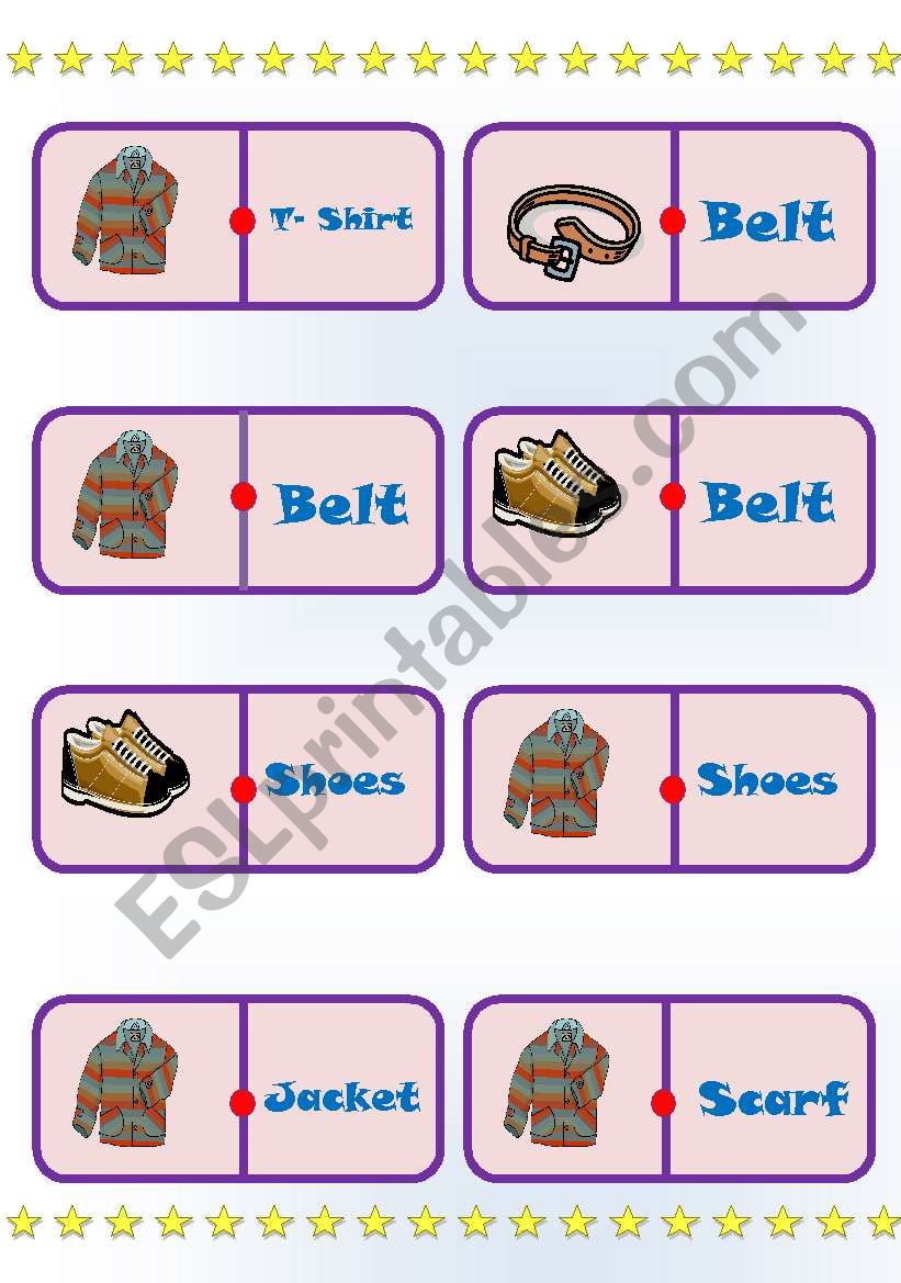 CLOTHES DOMINOES (part 2) worksheet