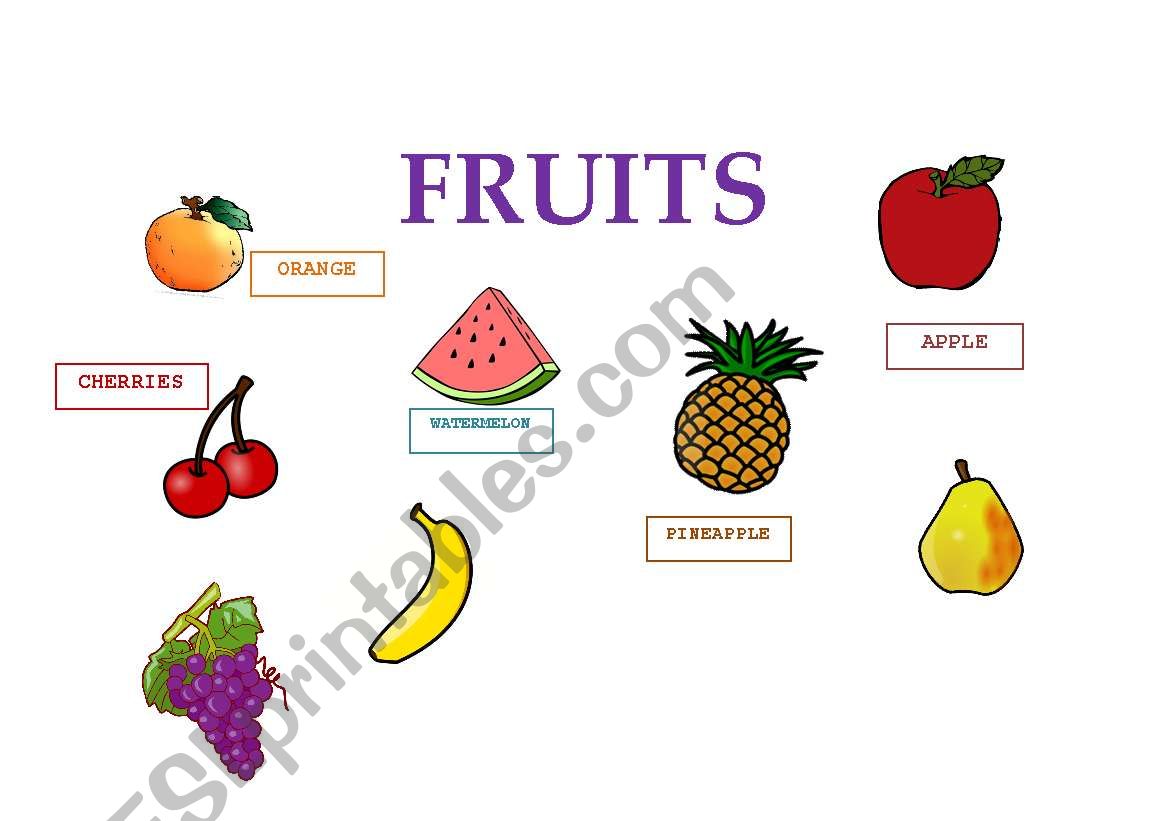 Fruits and vegetables worksheet