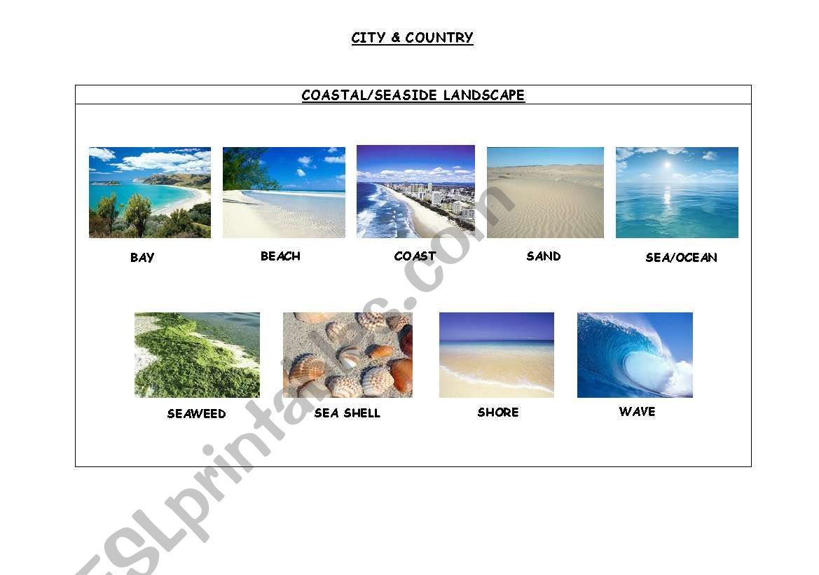 CITY & COUNTRY. COASTAL/SEASIDE LANDSCAPE