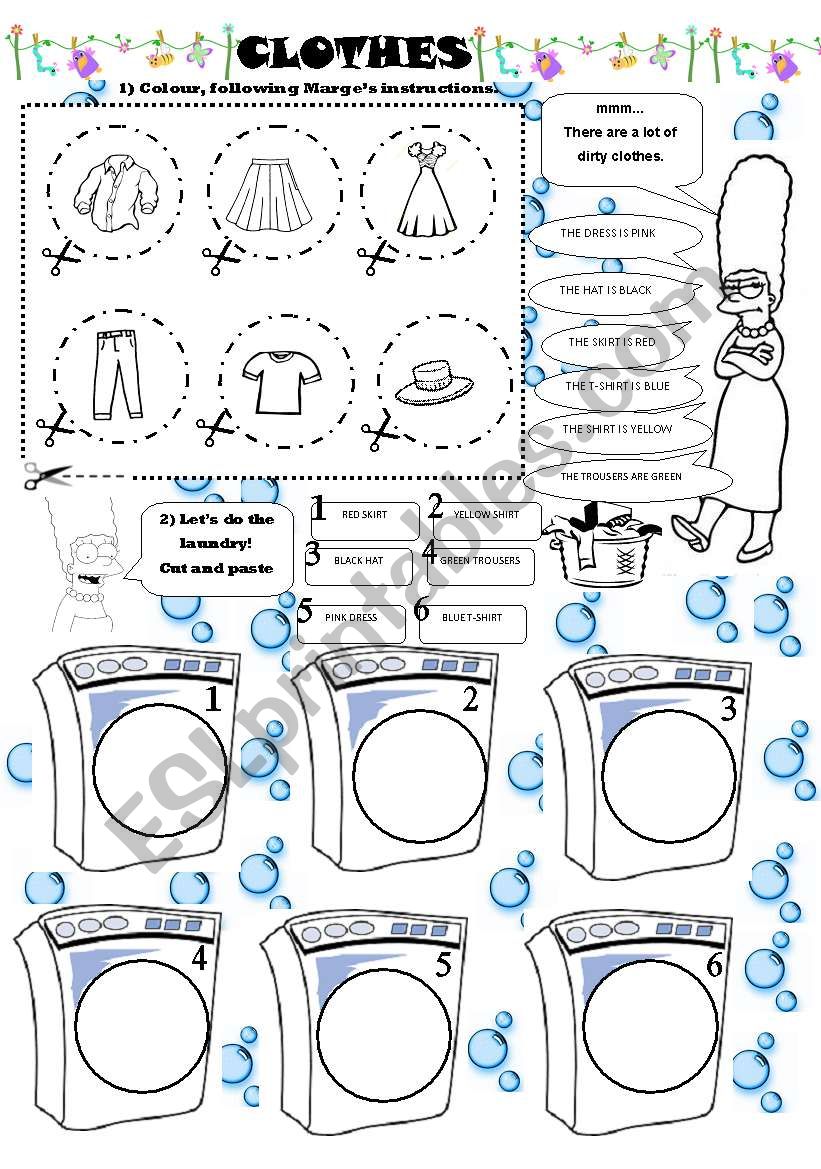 CLOTHES - COLOUR, CUT AND PASTE