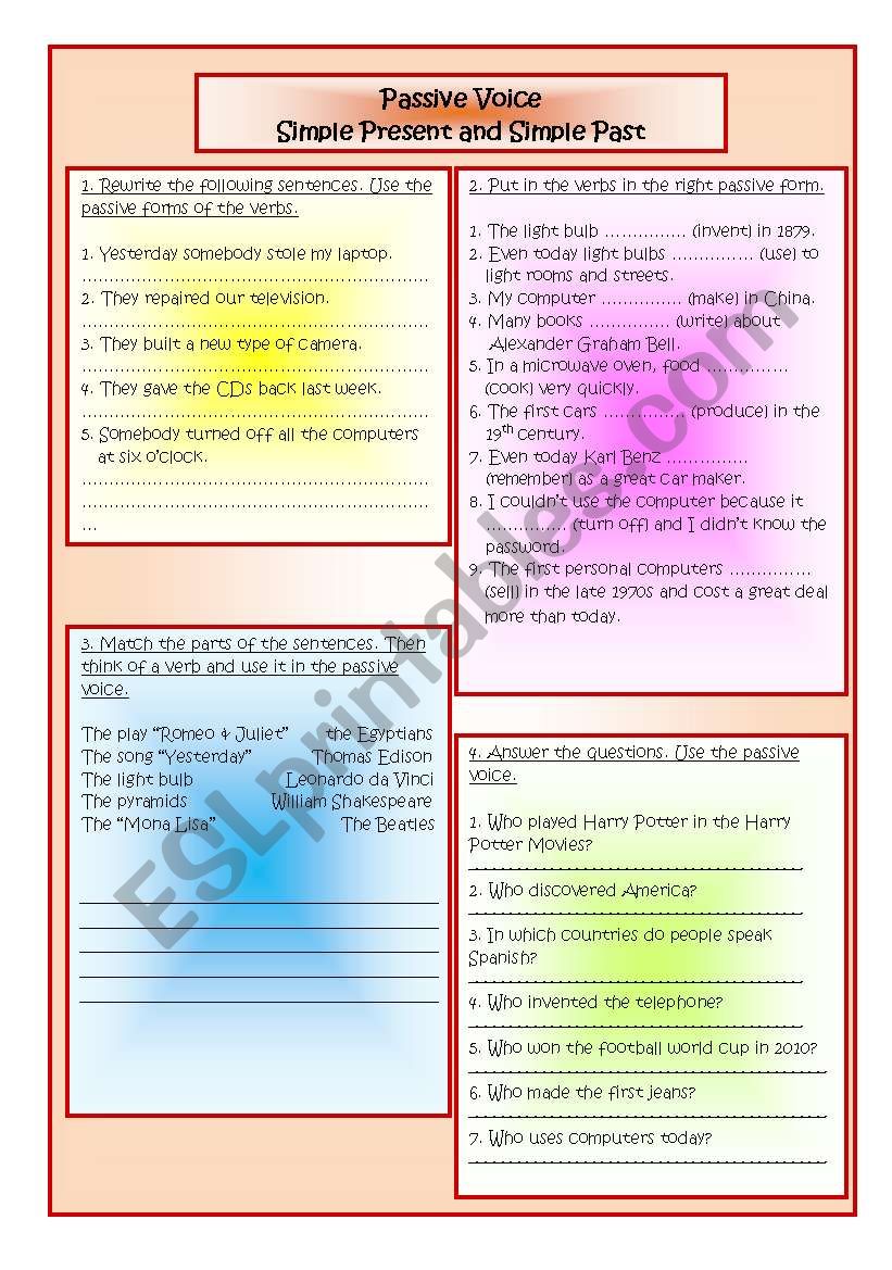 Passive Voice worksheet