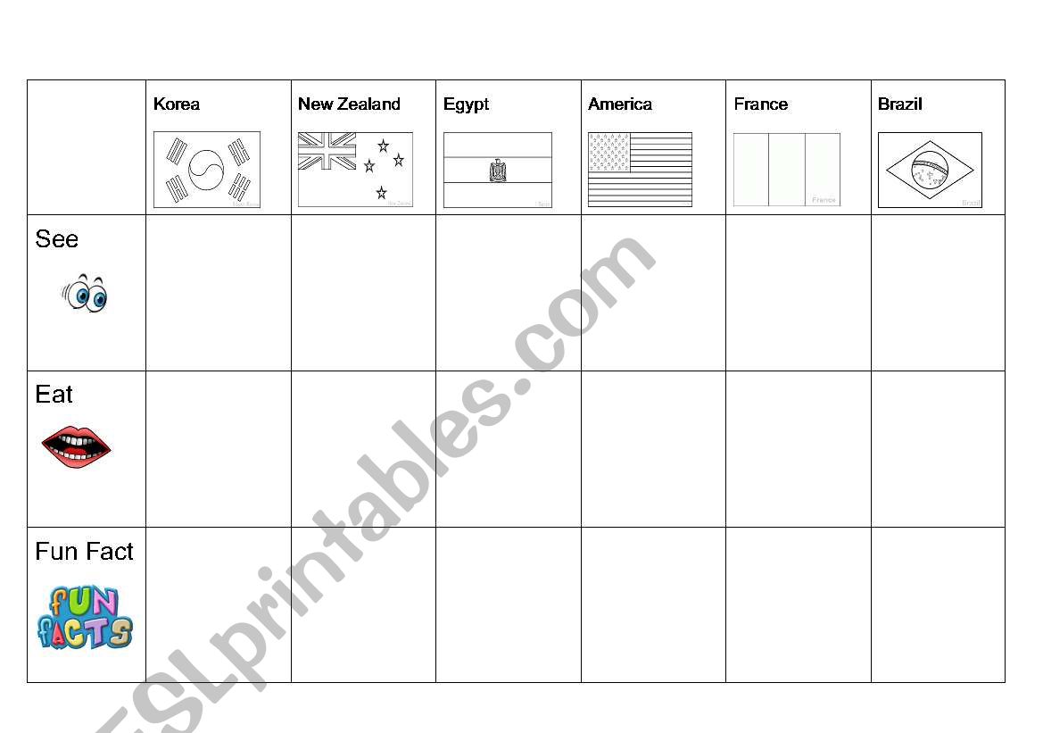 food worksheet