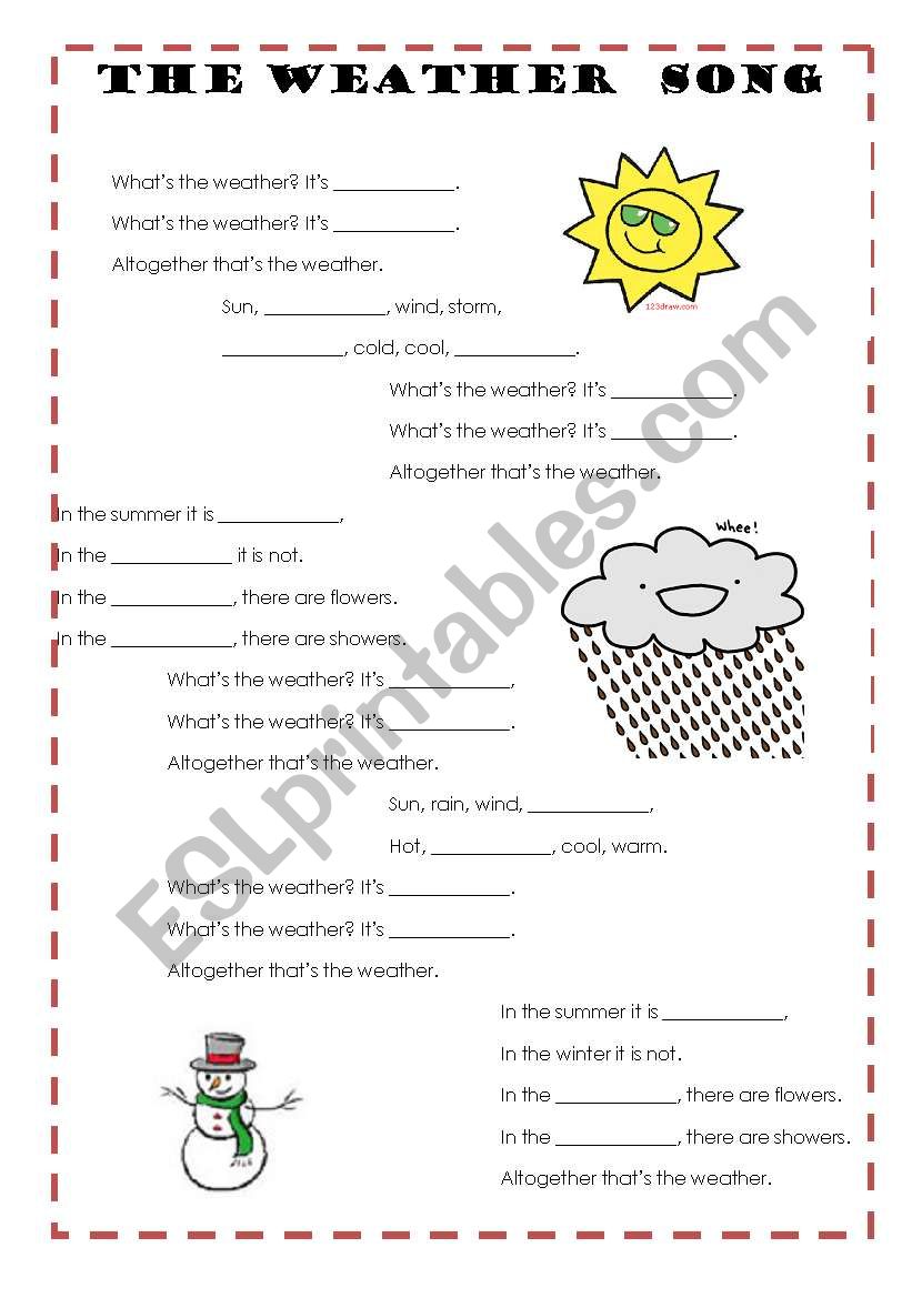 The Weather Song  worksheet