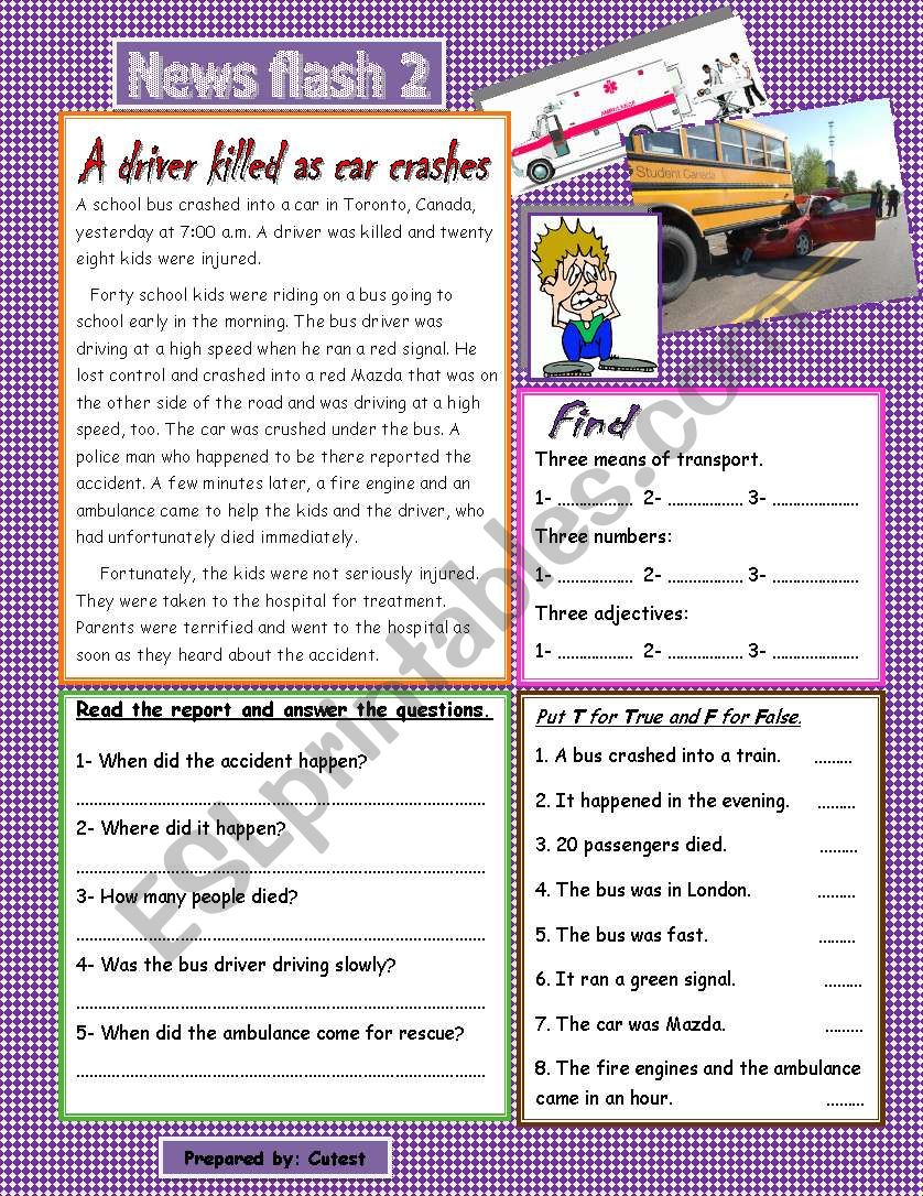 news report 2 worksheet