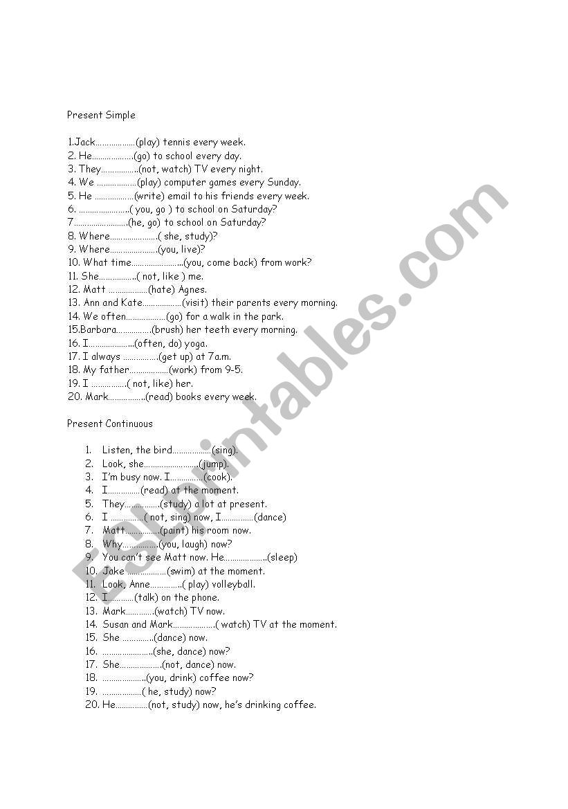 Test worksheet