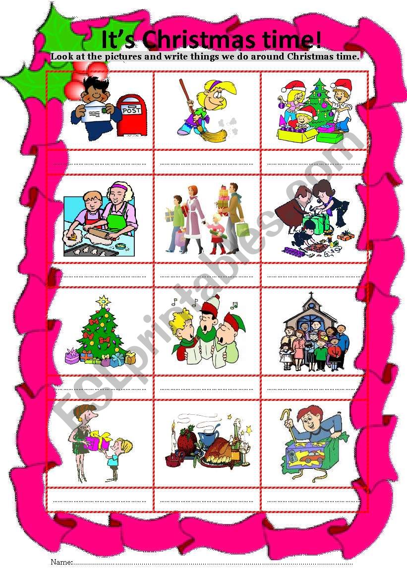 its xmas time worksheet