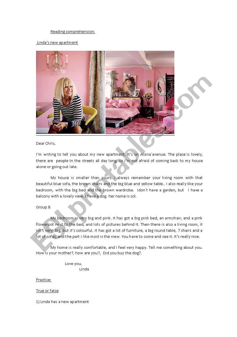 Linda´s new aparment worksheet