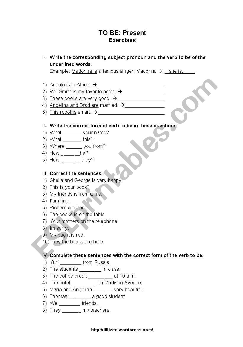 The teacher worksheet