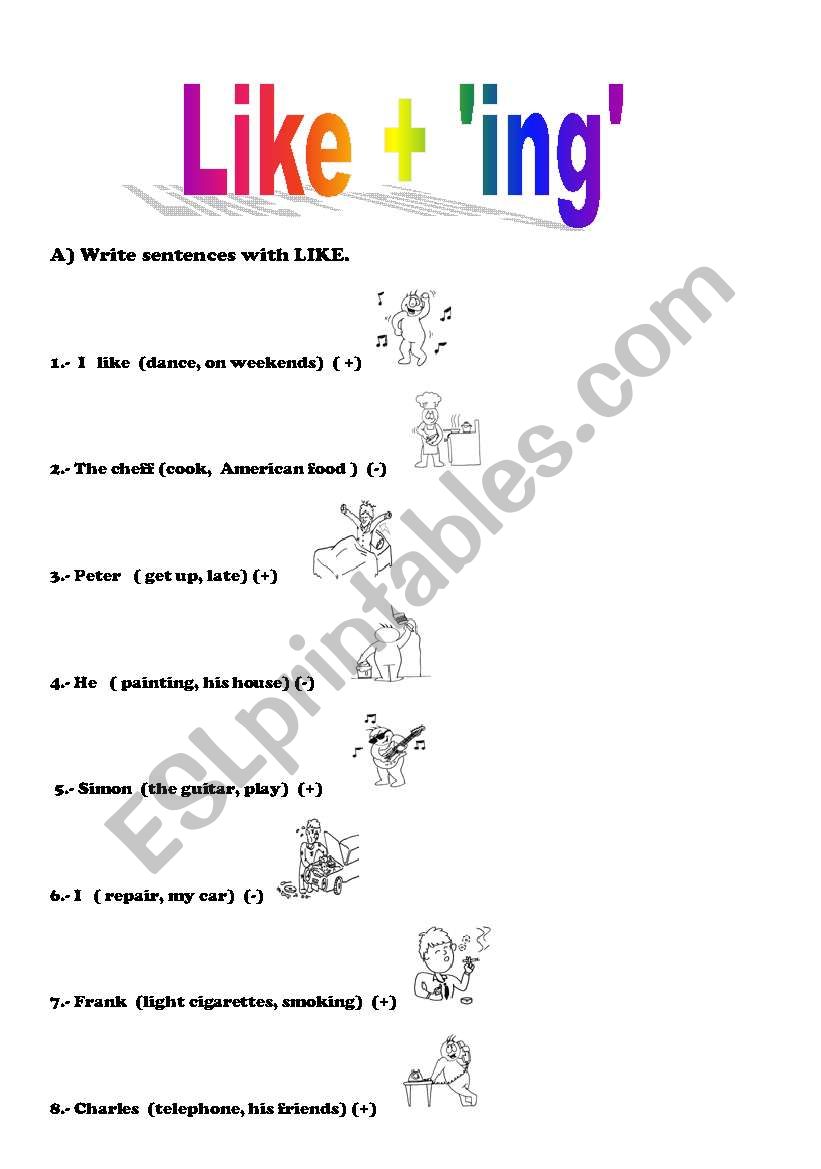 Worksheet Verb Ing