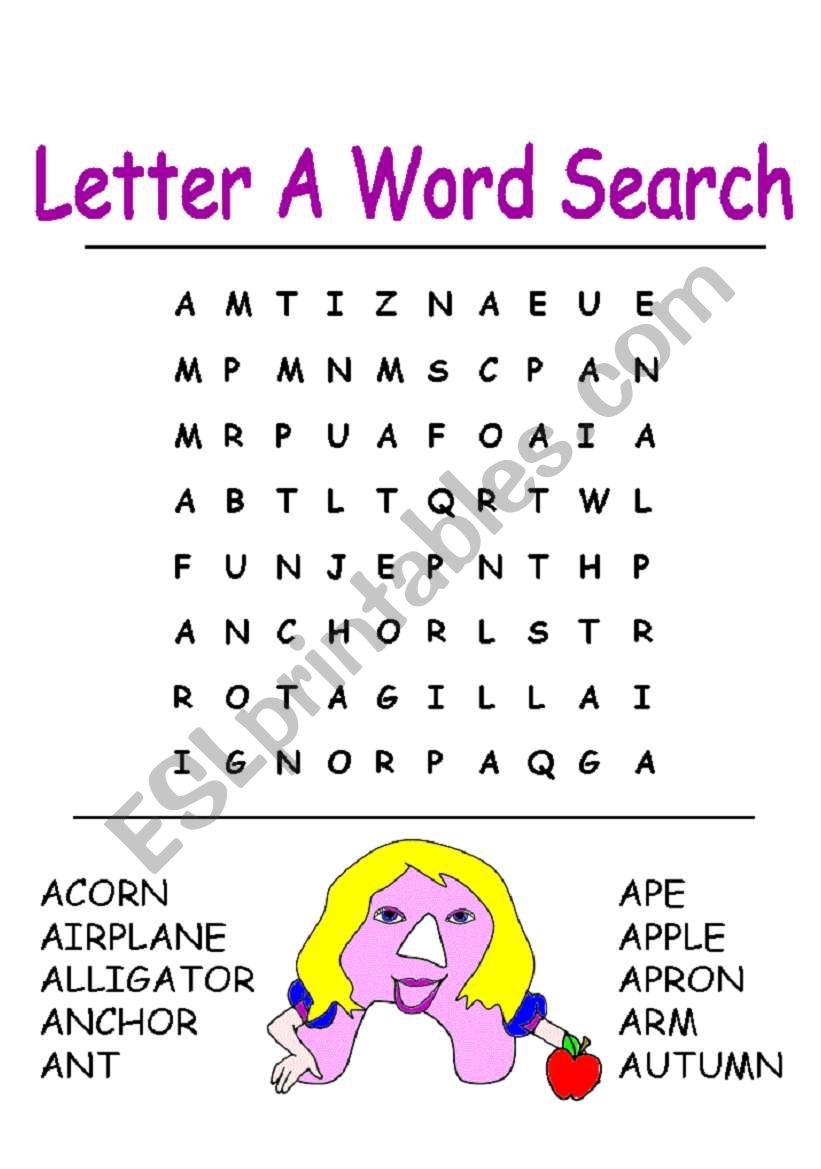 word search worksheet