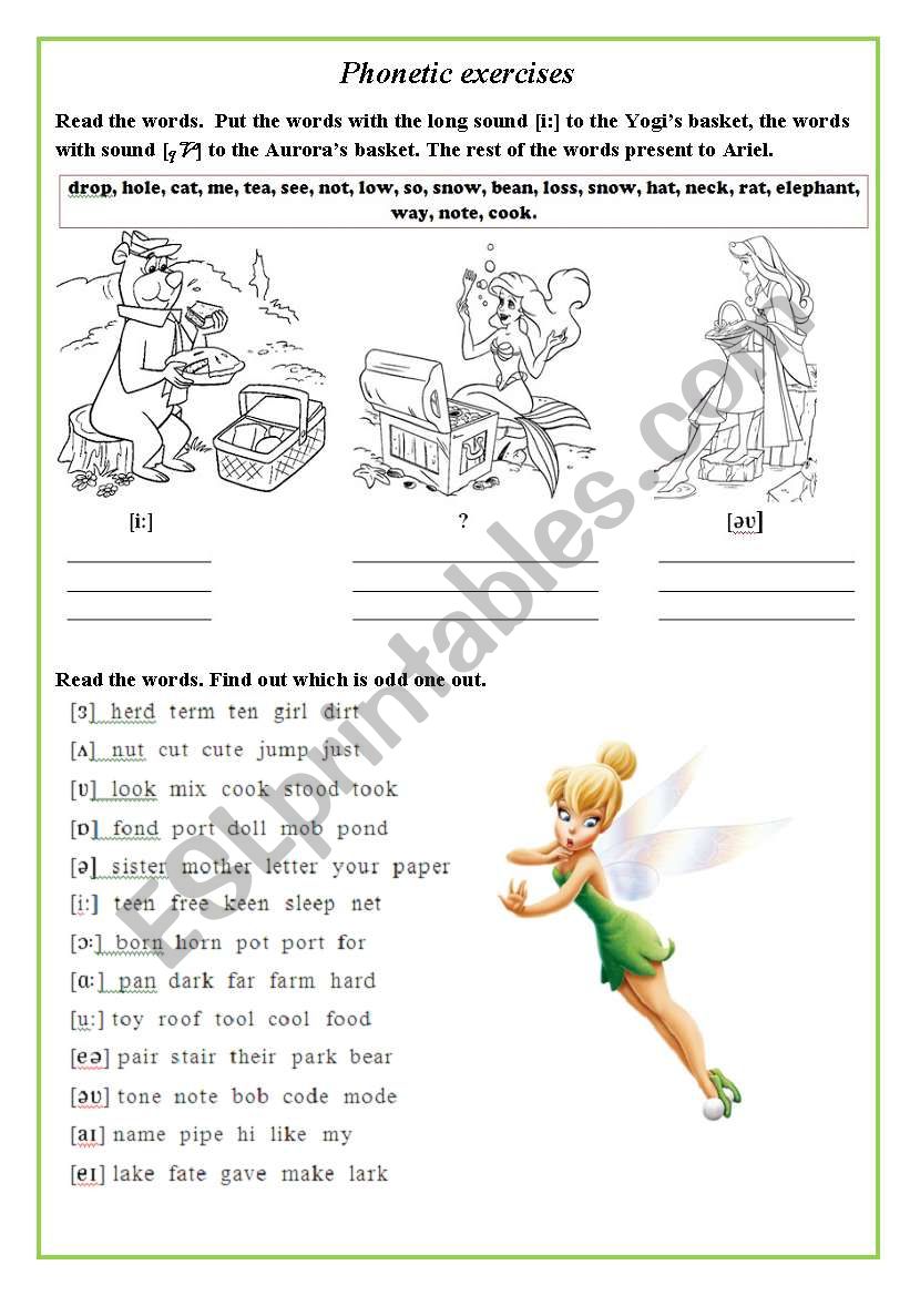 Phonetic exercises II worksheet