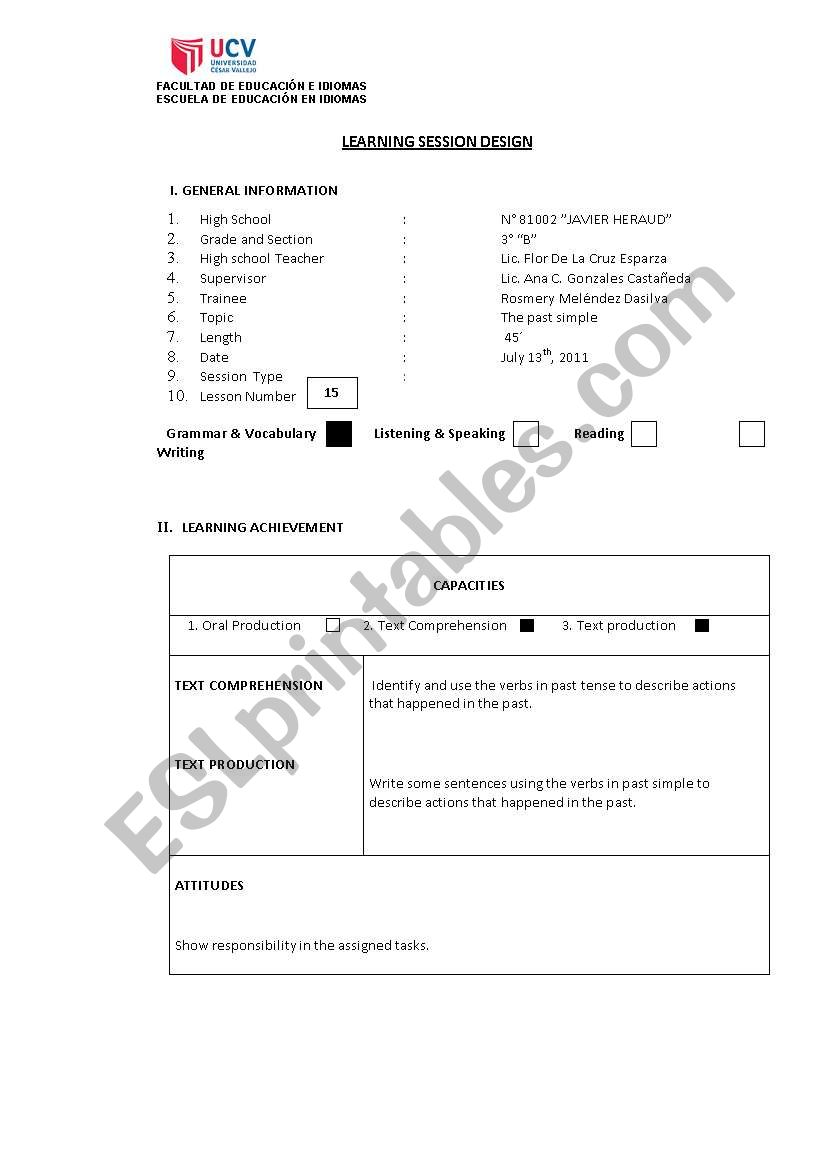PAST SIMPLE worksheet