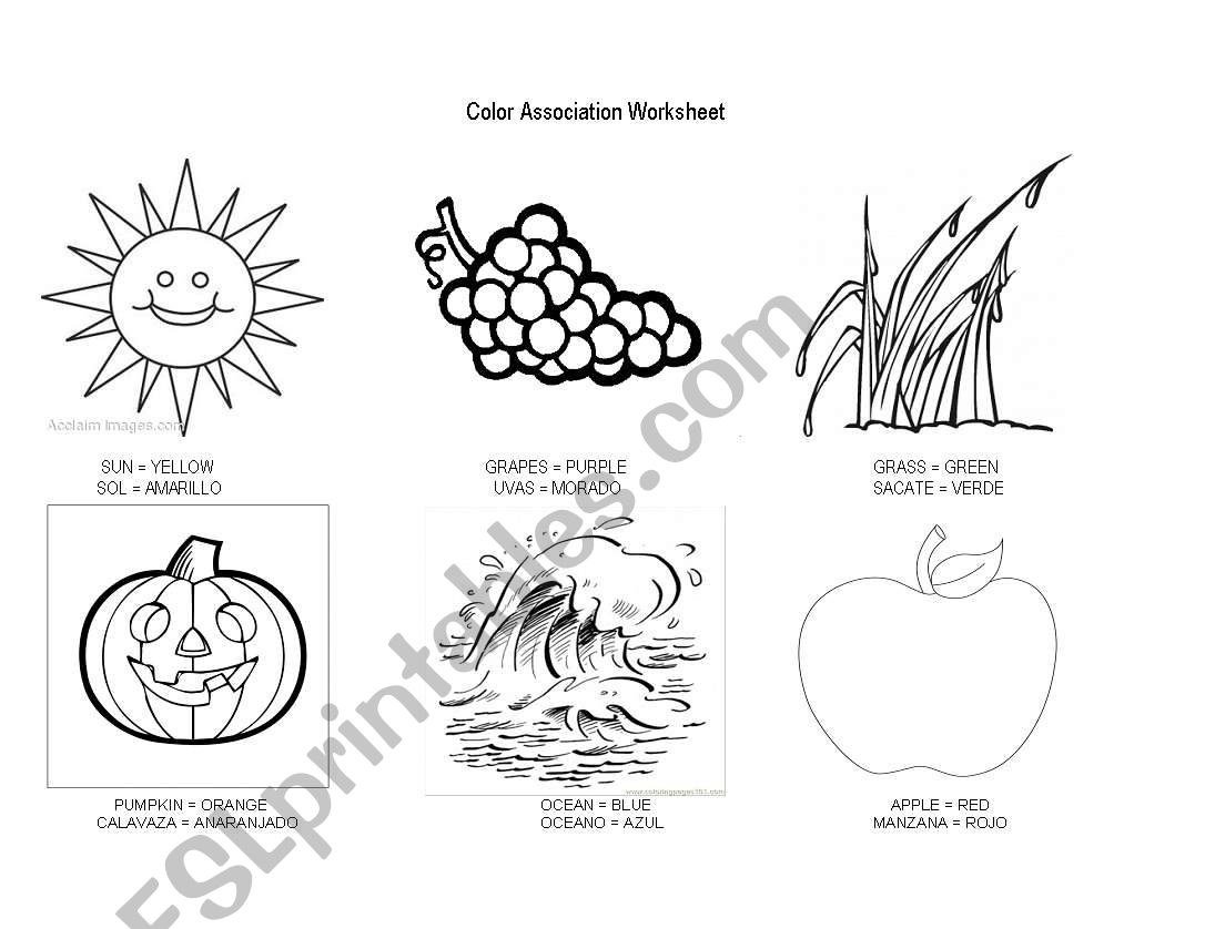 Color association Worksheet worksheet