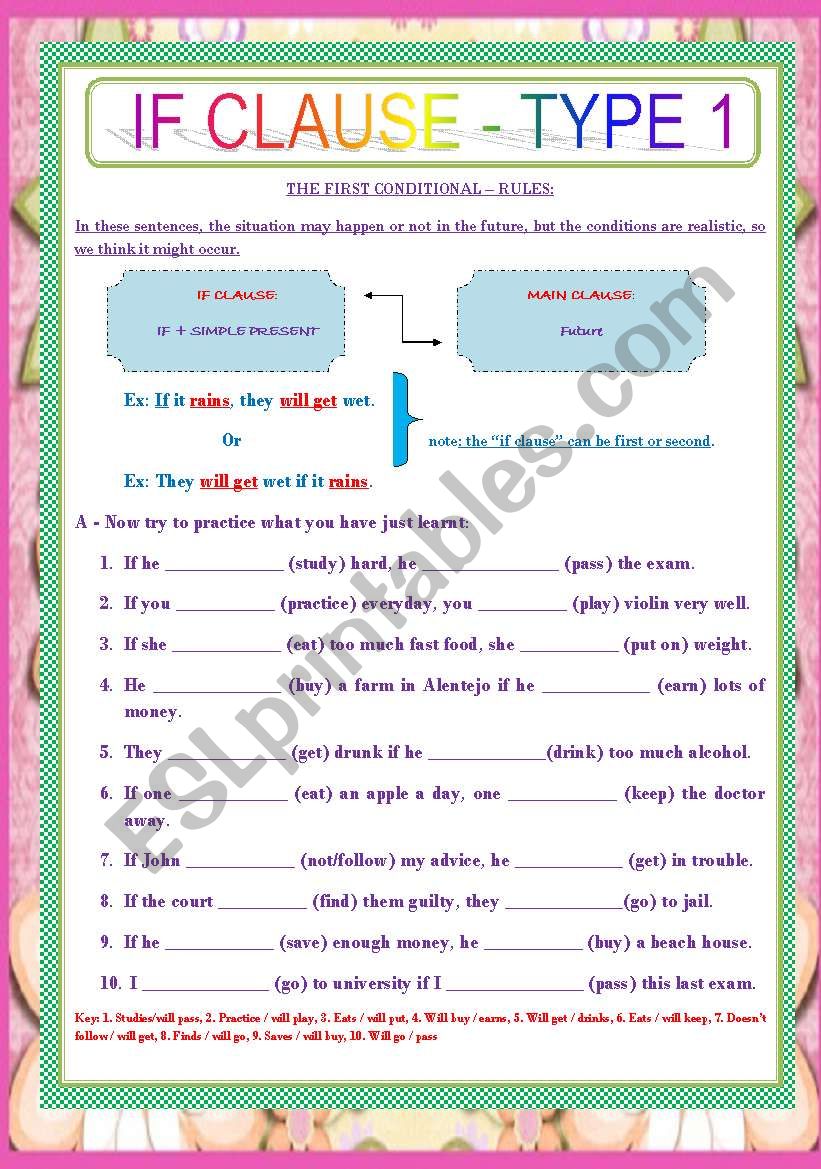 if-clause-type-1-esl-worksheet-by-ascincoquinas