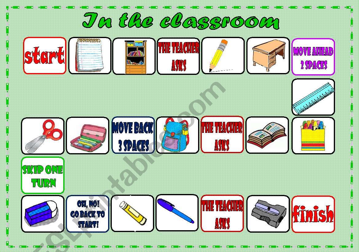 CLASSROOM BOARD GAME worksheet