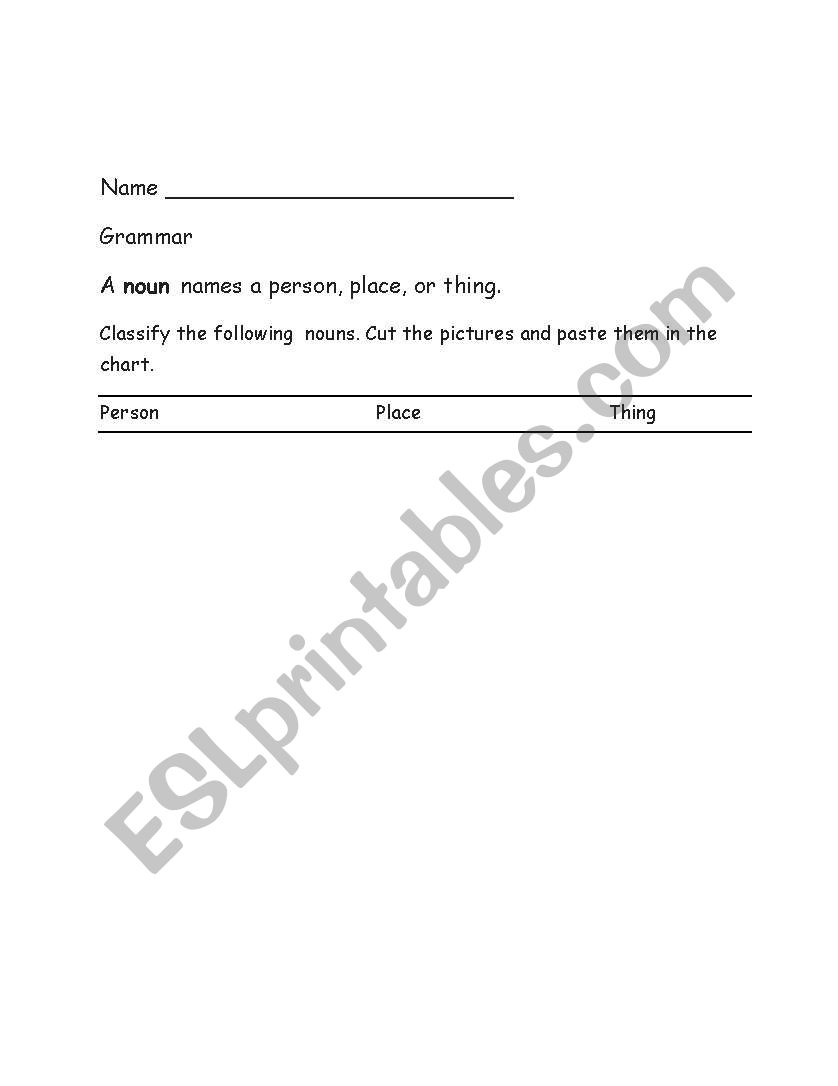  Learning  Nouns worksheet