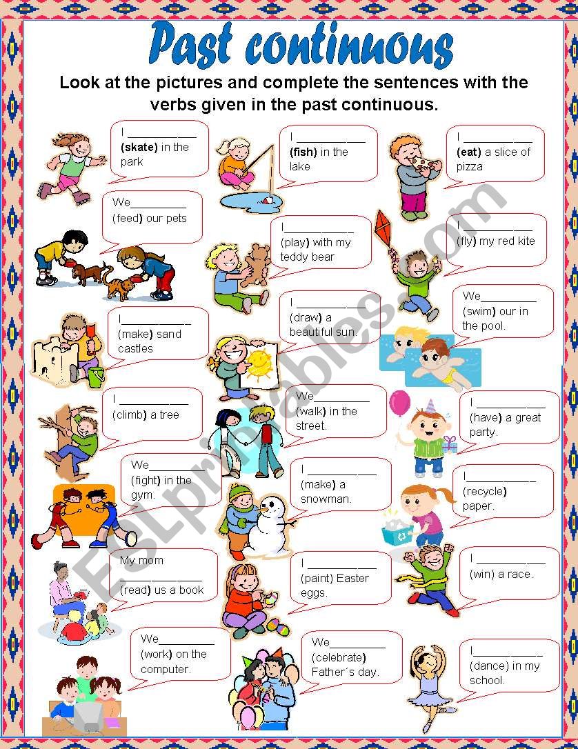 Past continuous worksheet