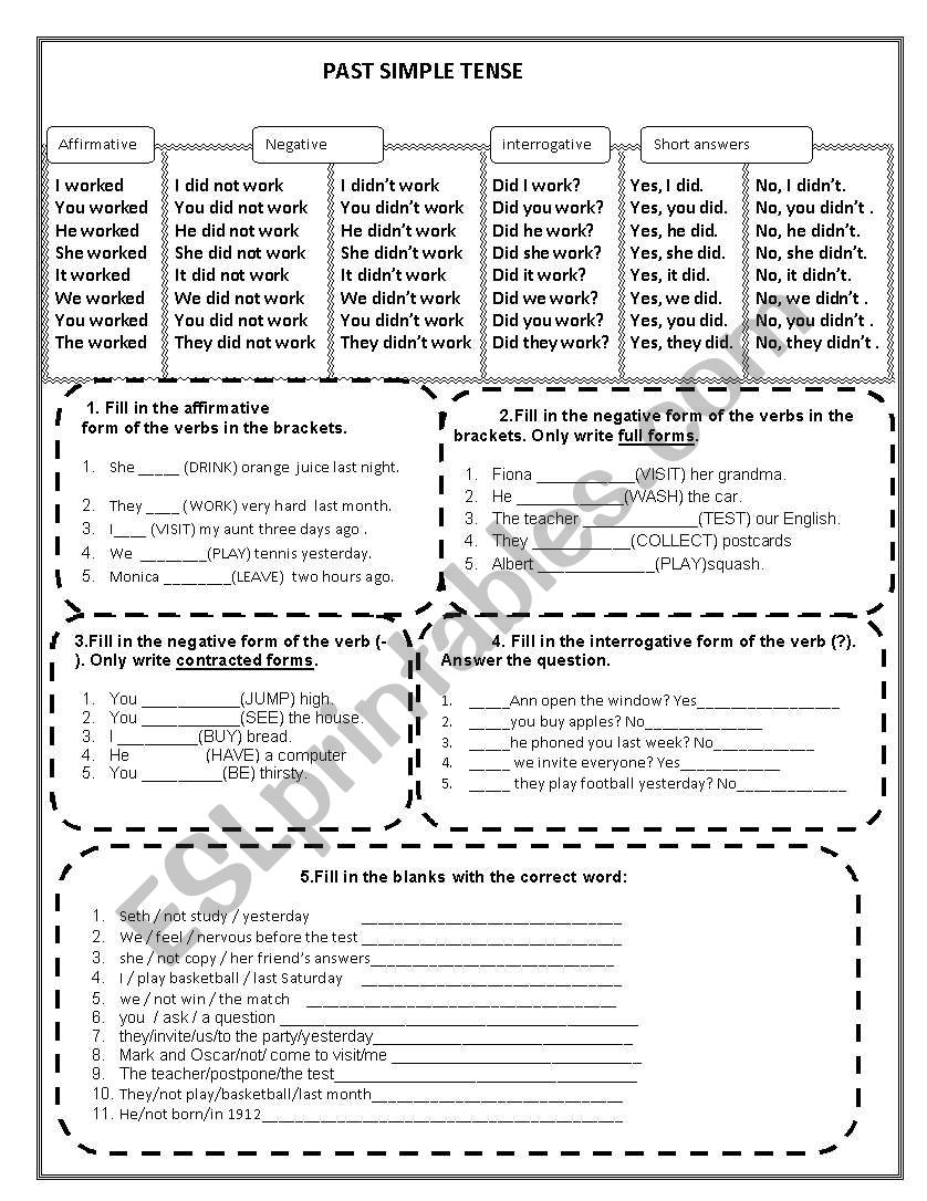 Past Simple worksheet