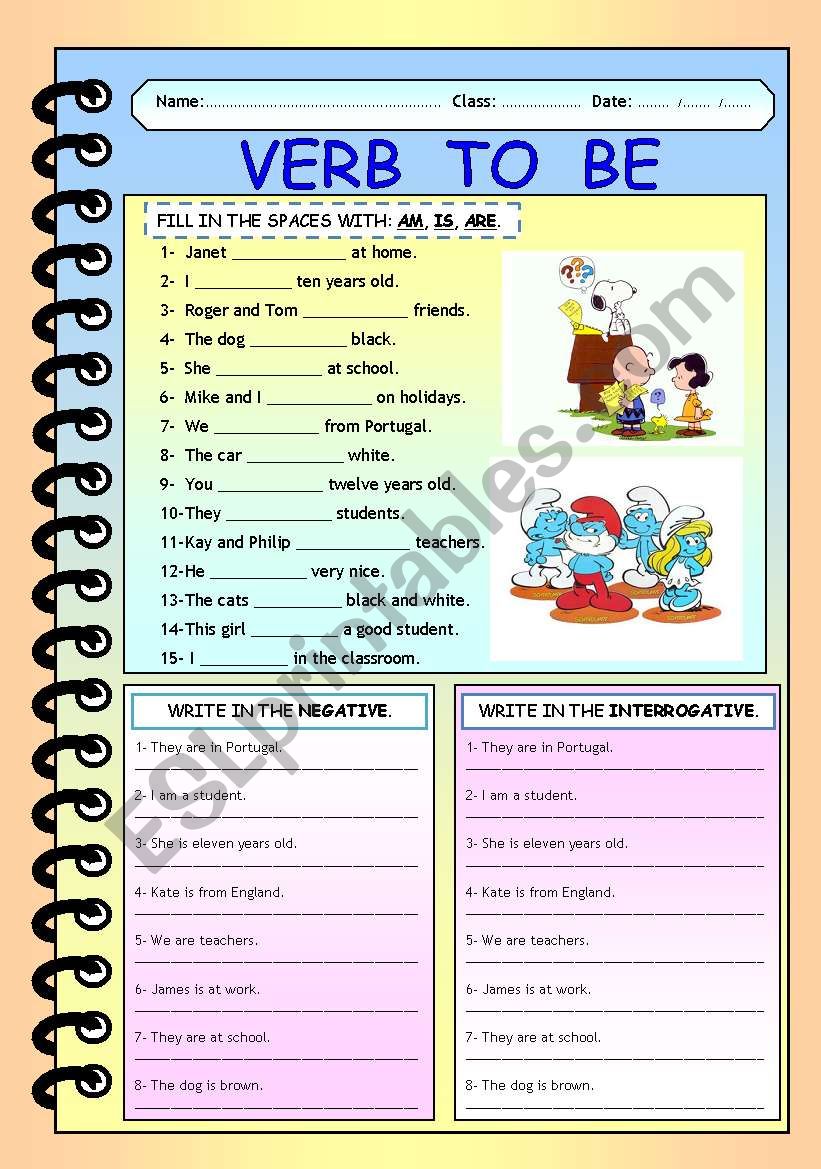 VERB TO BE worksheet