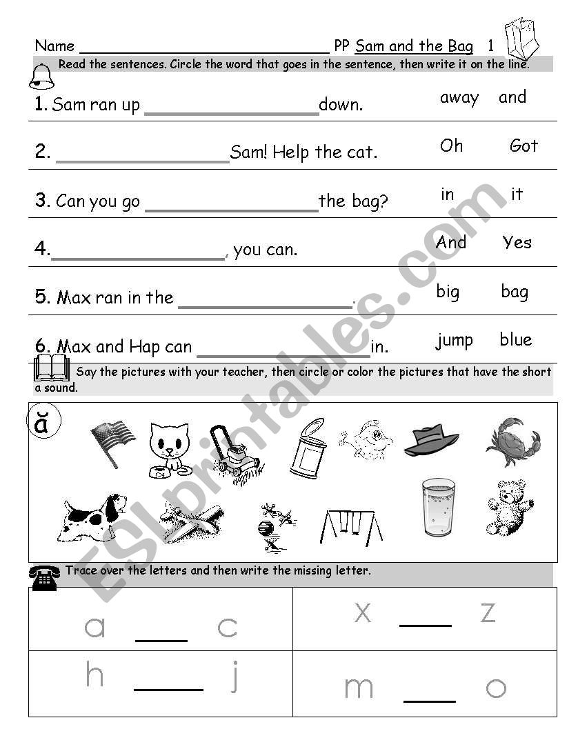 Sam and Bag fixed worksheet
