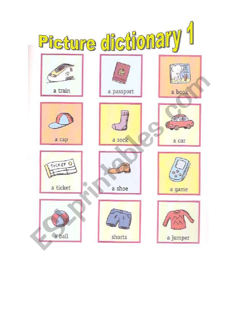 PICTURE DICTIONARY 1 worksheet