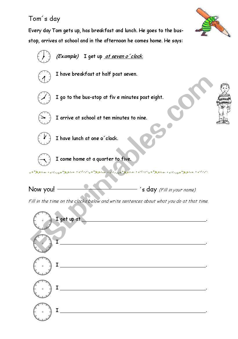 Toms Day worksheet