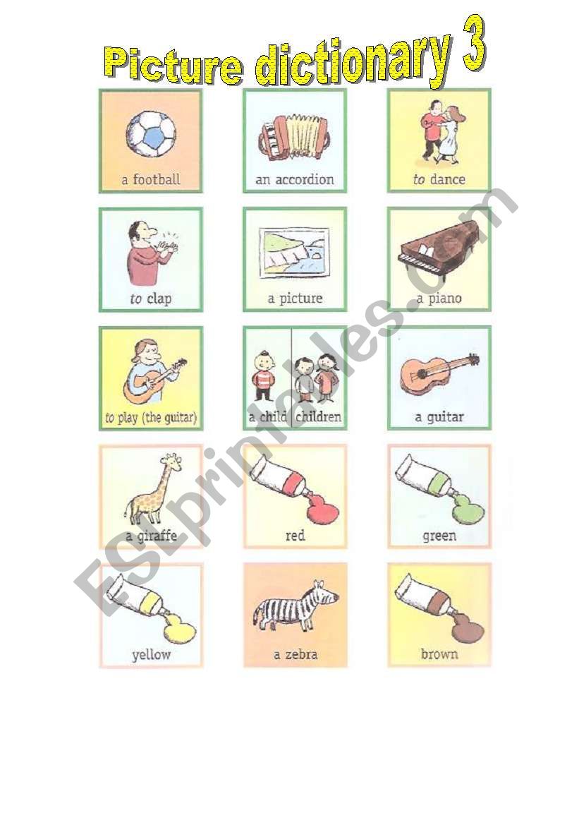 PICTURE DICTIONARY 3 worksheet
