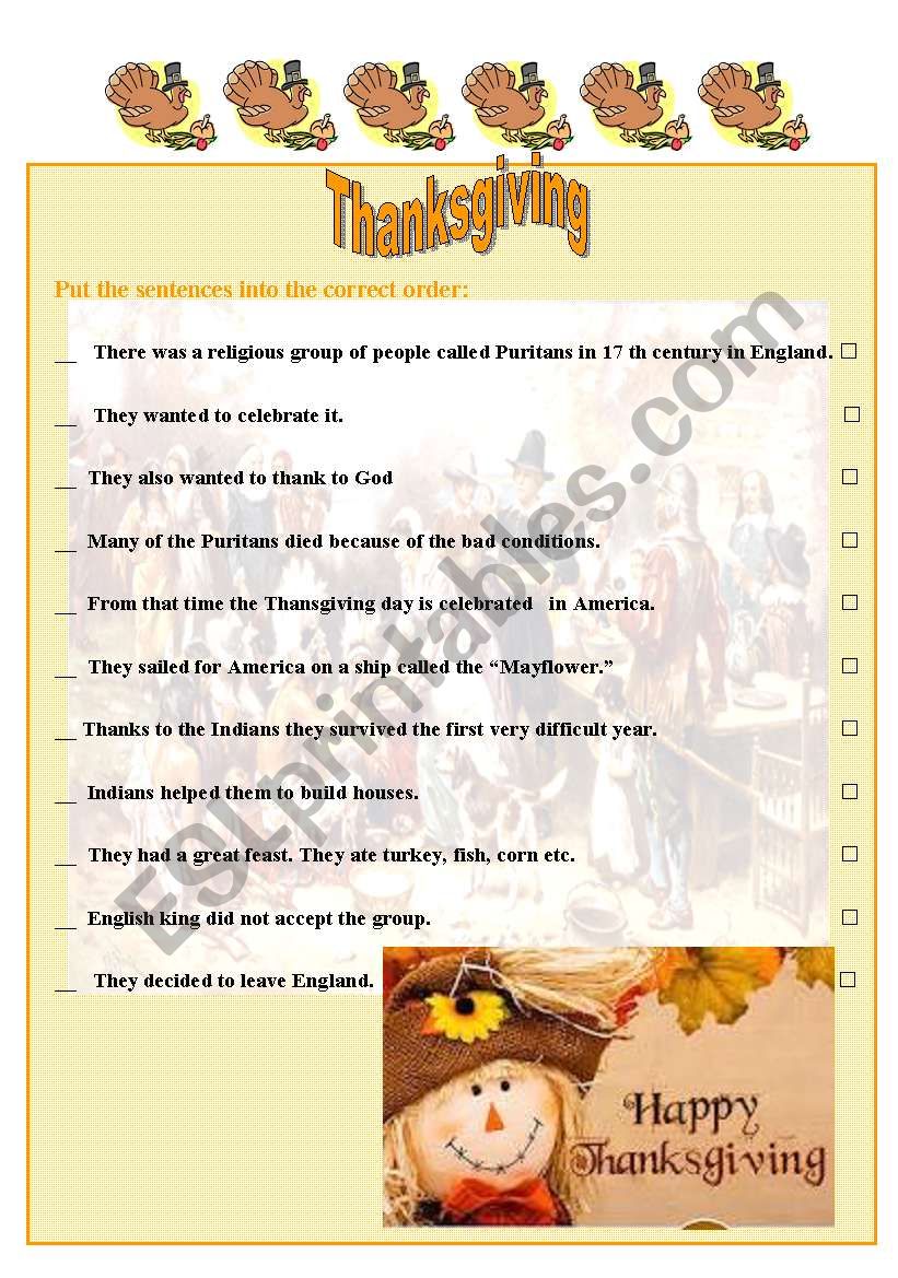 Thanksgiving  worksheet