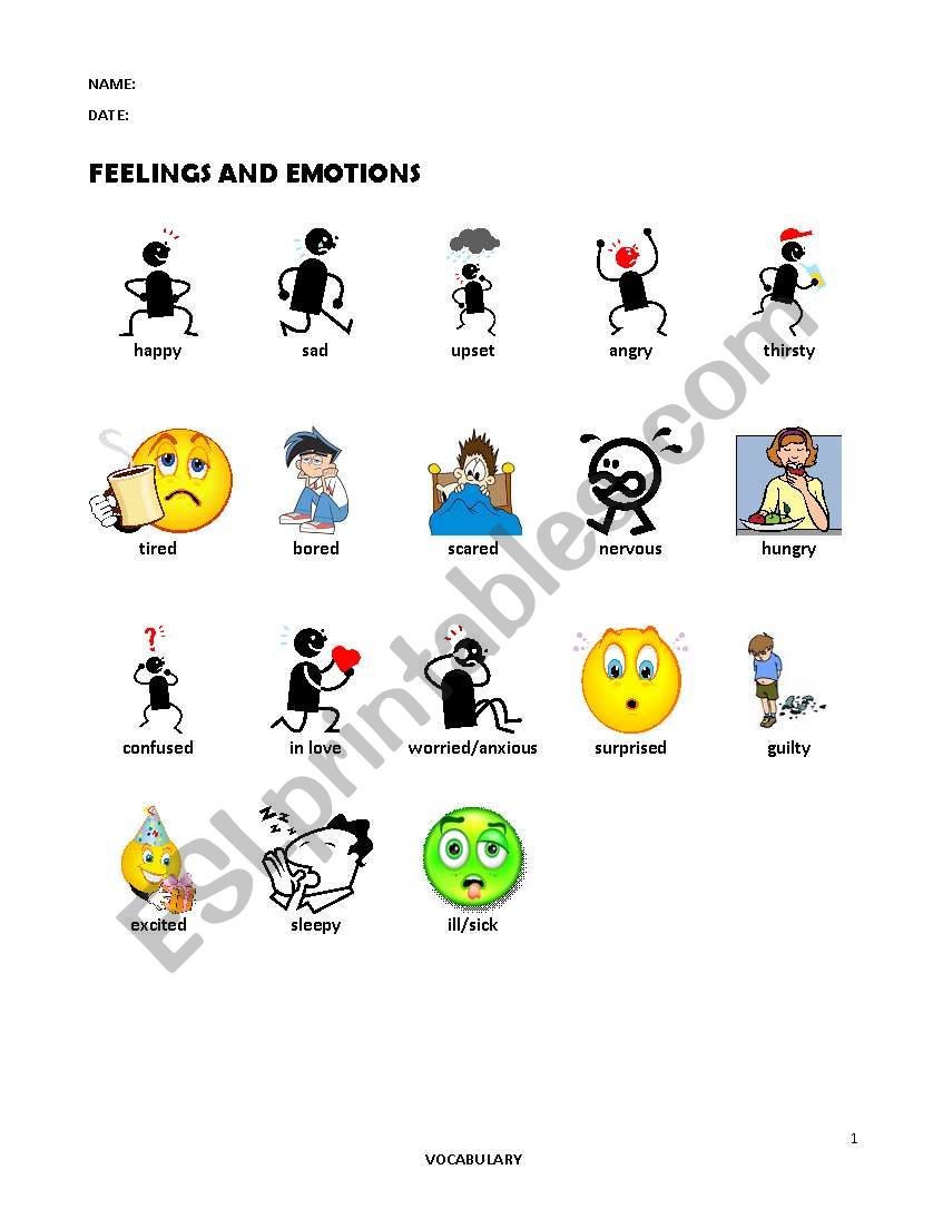 Feelings and Emotions - Wordlist