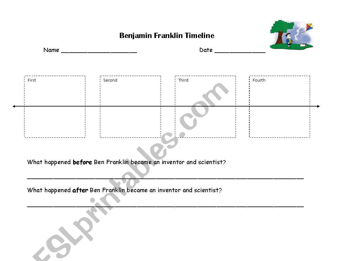 Benjamin Franklin Timeline worksheet