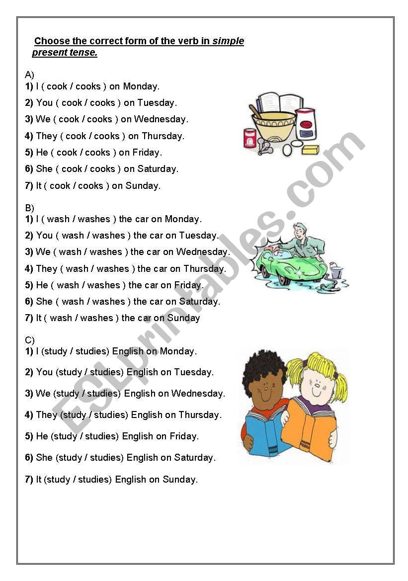 PRESENT SIMPLE worksheet