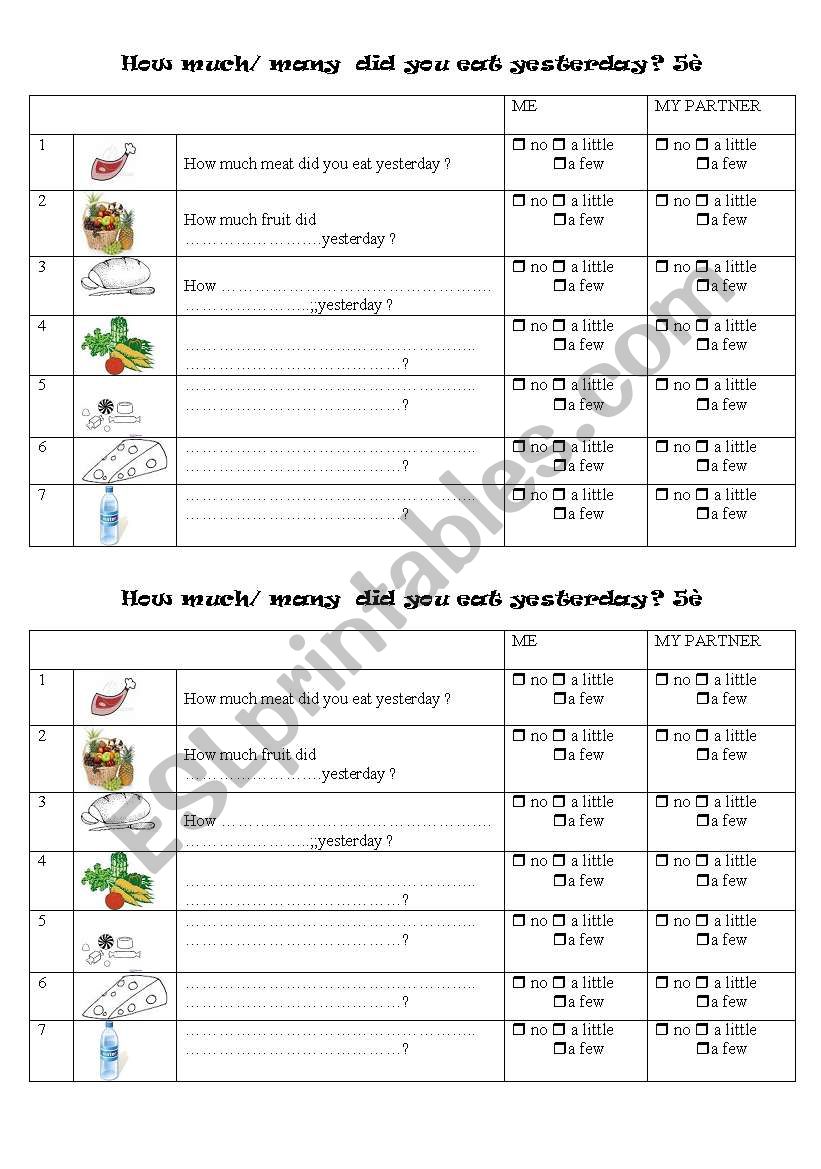 pairwork; worksheet