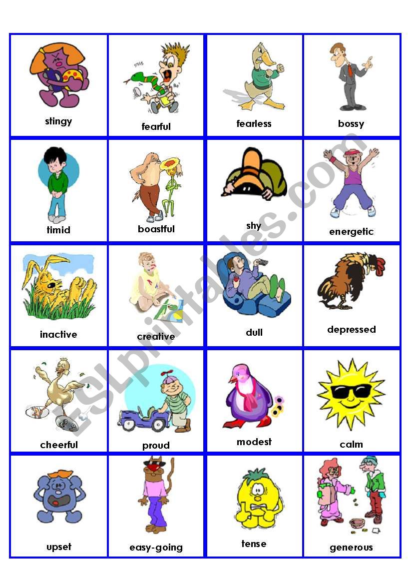 Describing people - personality (Opposites Dominoes) P. 2