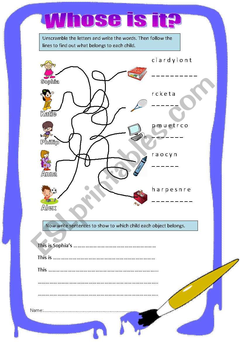 Whose is it? worksheet