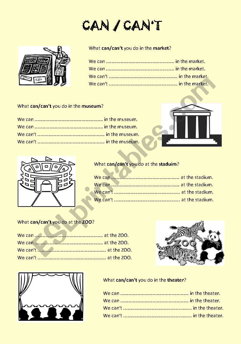 Can/Cant worksheet