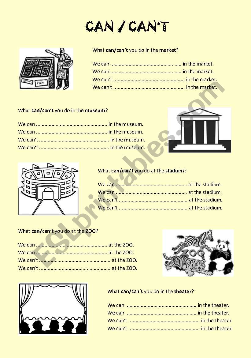 Can/Can´t - ESL worksheet by jkremnicka