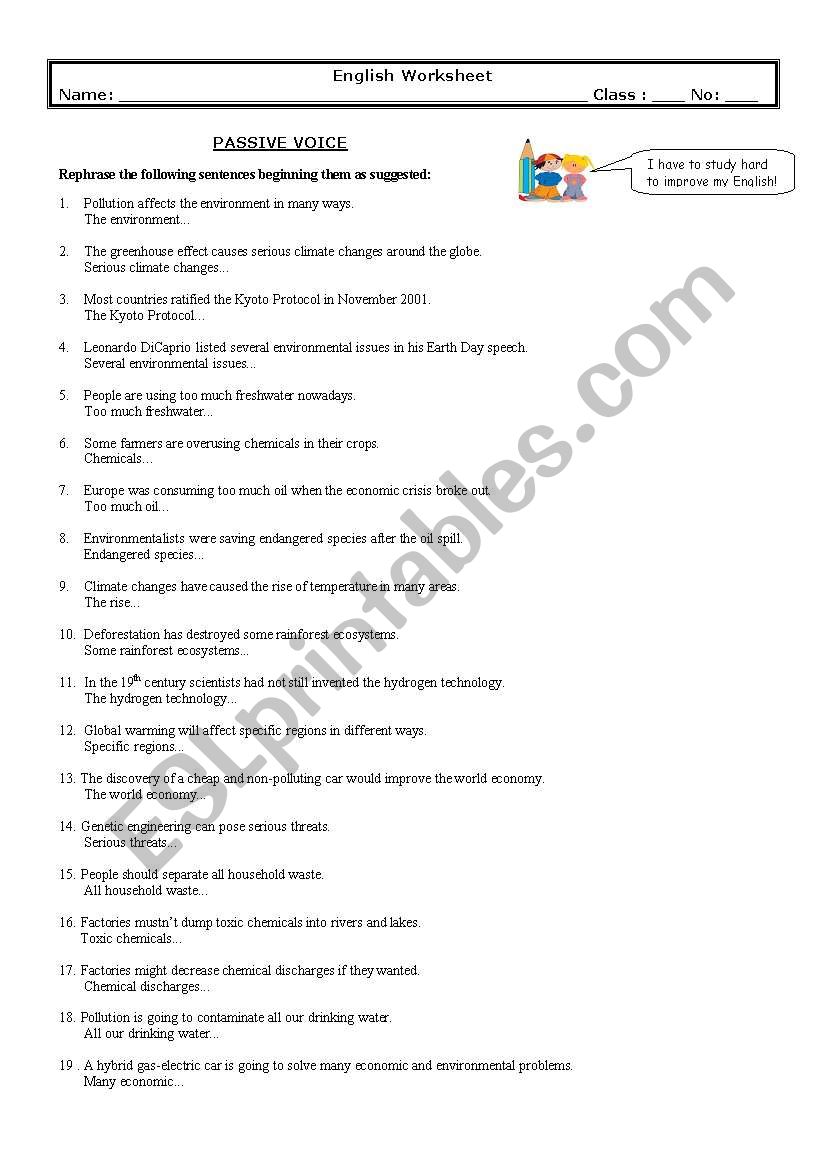 Passive Voice (environment) with Key