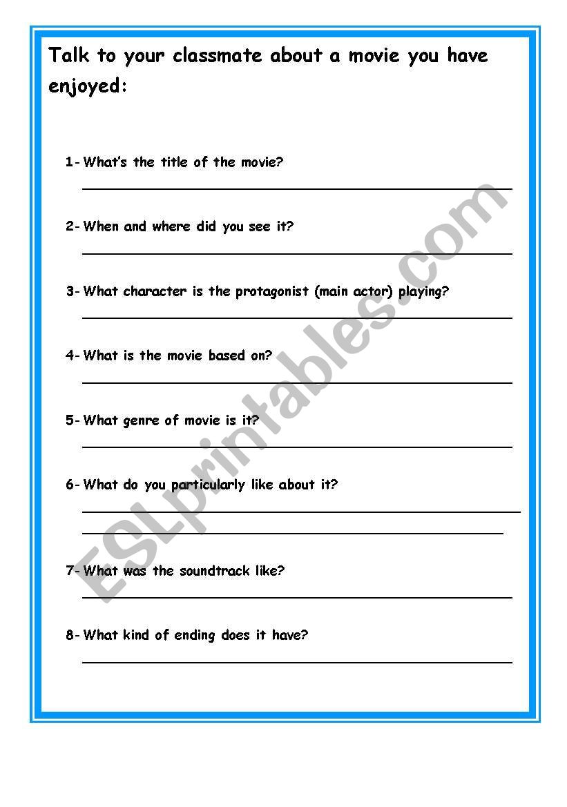 writing task worksheet