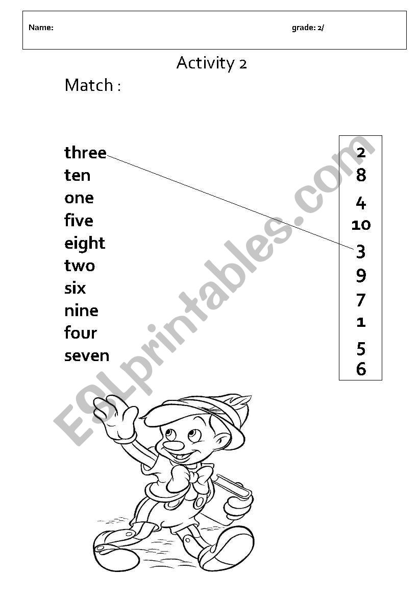 numbers worksheet