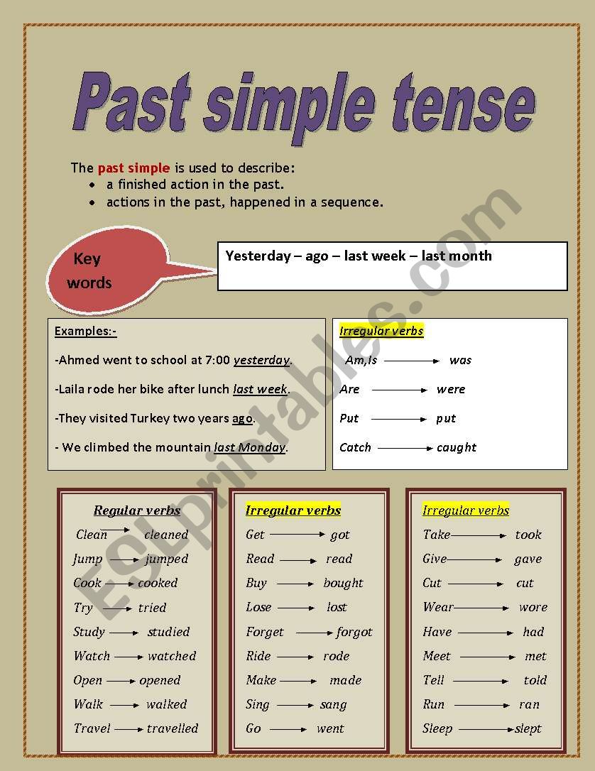 past simple  worksheet