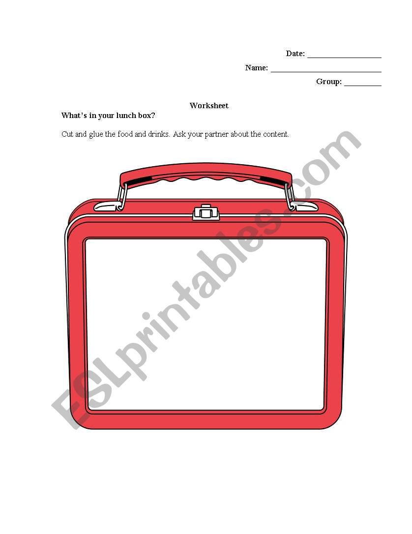 Whatâ€™s in your lunch box?  worksheet