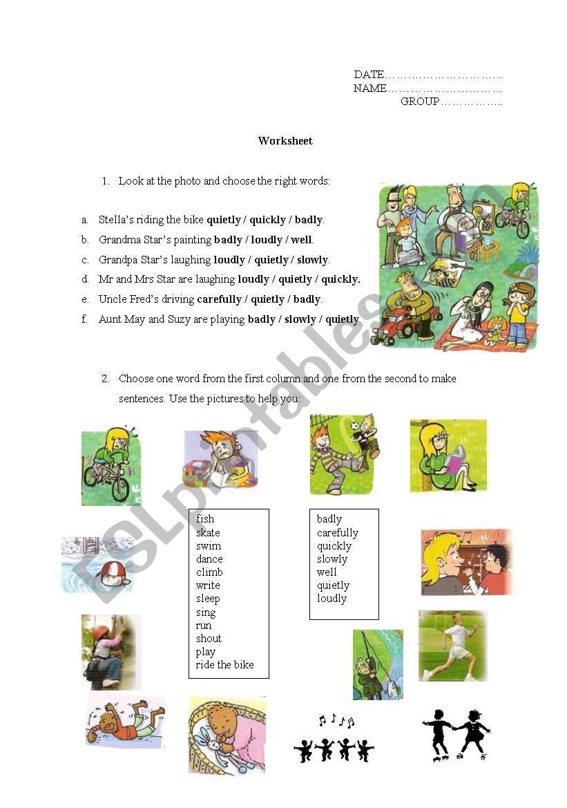 Adverbs of manner  worksheet