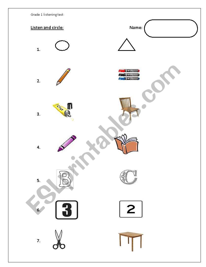 listening test worksheet