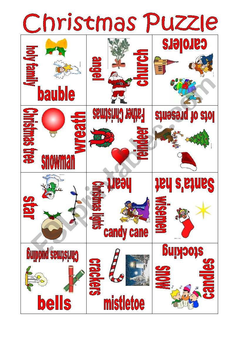Christmas Puzzle - ESL worksheet by Mulle